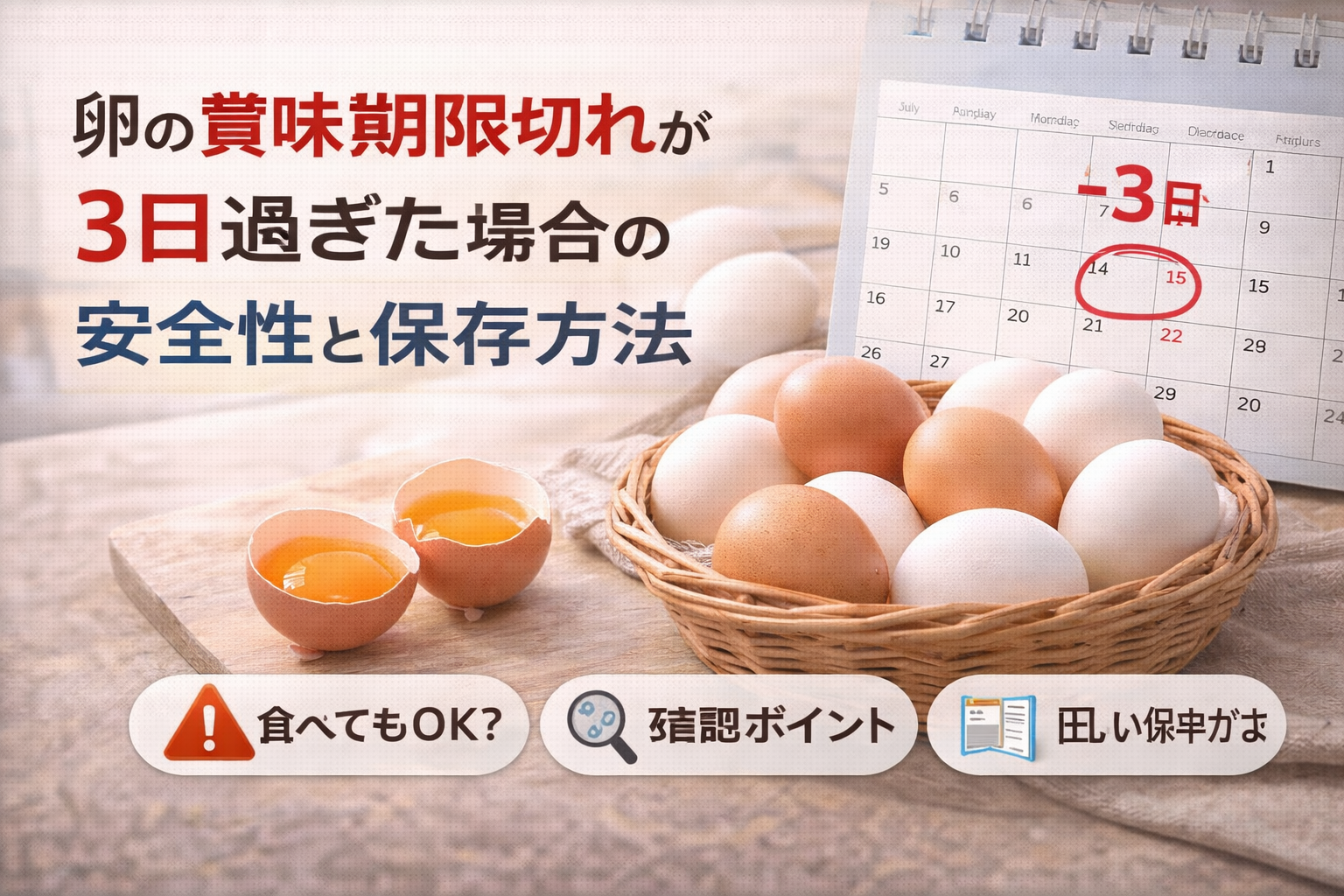 卵の賞味期限切れが3日過ぎた場合の安全性と保存方法｜加熱調理や見分け方・使い切るコツを徹底解説