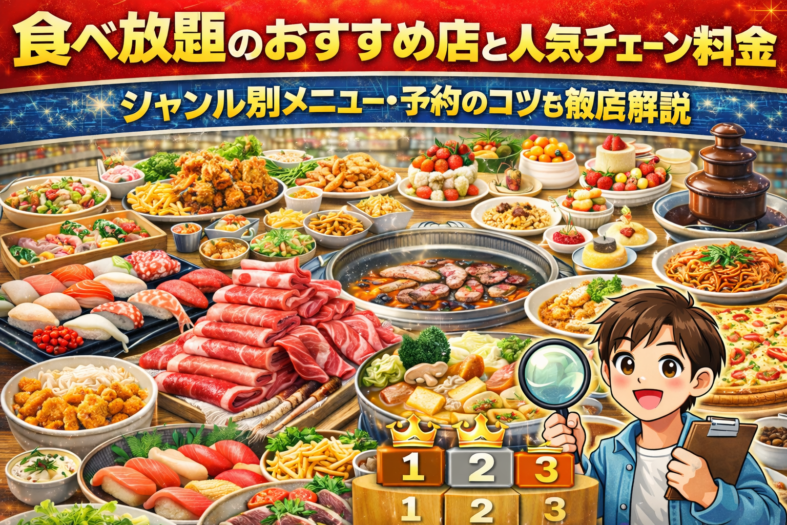 食べ放題のおすすめ店と人気チェーン料金比較｜ジャンル別メニュー・予約のコツも徹底解説