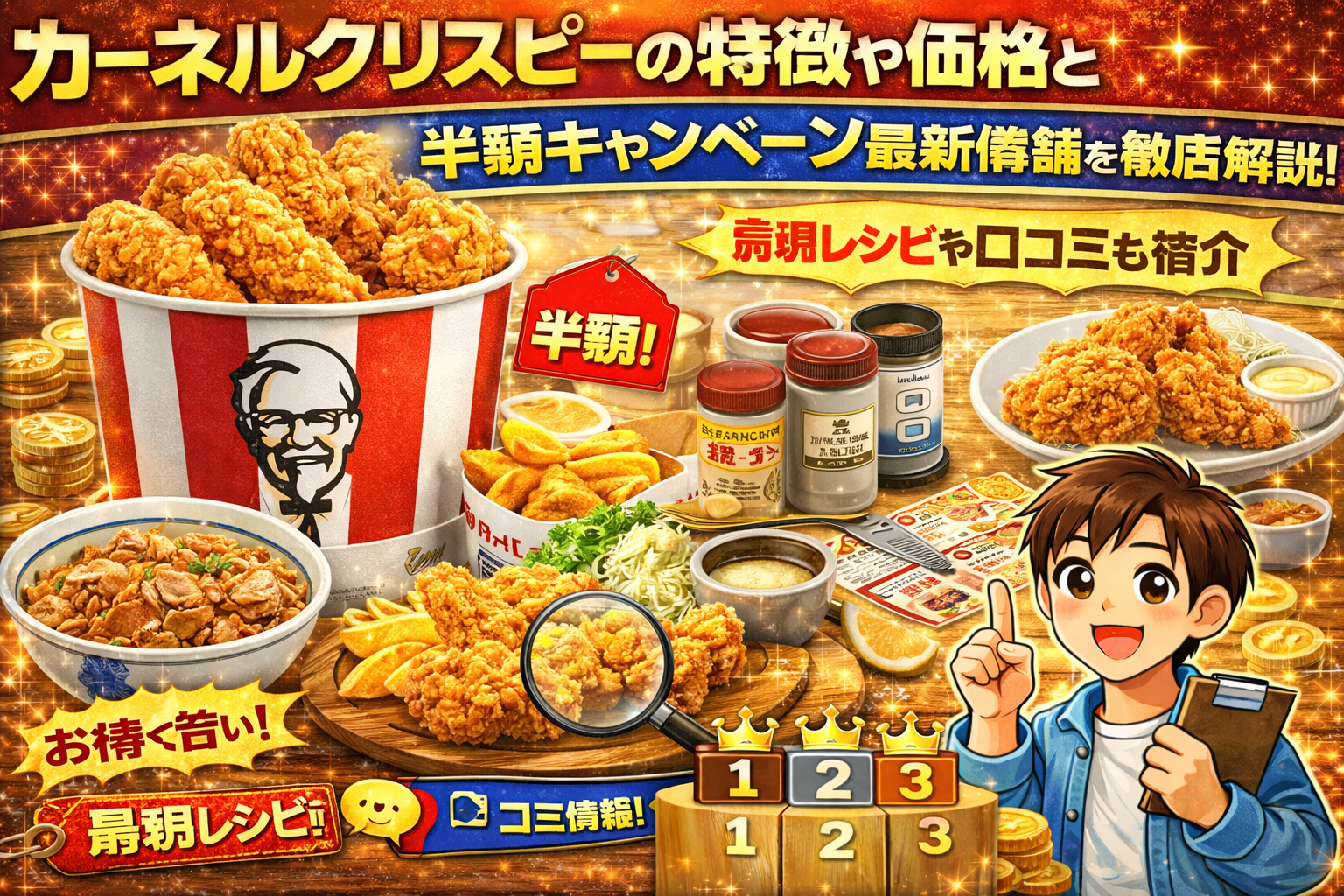 カーネルクリスピーの特徴や価格と半額キャンペーン最新情報を徹底解説！再現レシピや口コミも紹介