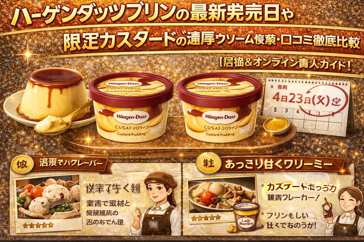 ハーゲンダッツプリンの最新発売日や限定カスタードの濃厚クリーム食感・口コミ徹底比較【店舗＆オンライン購入ガイド】
