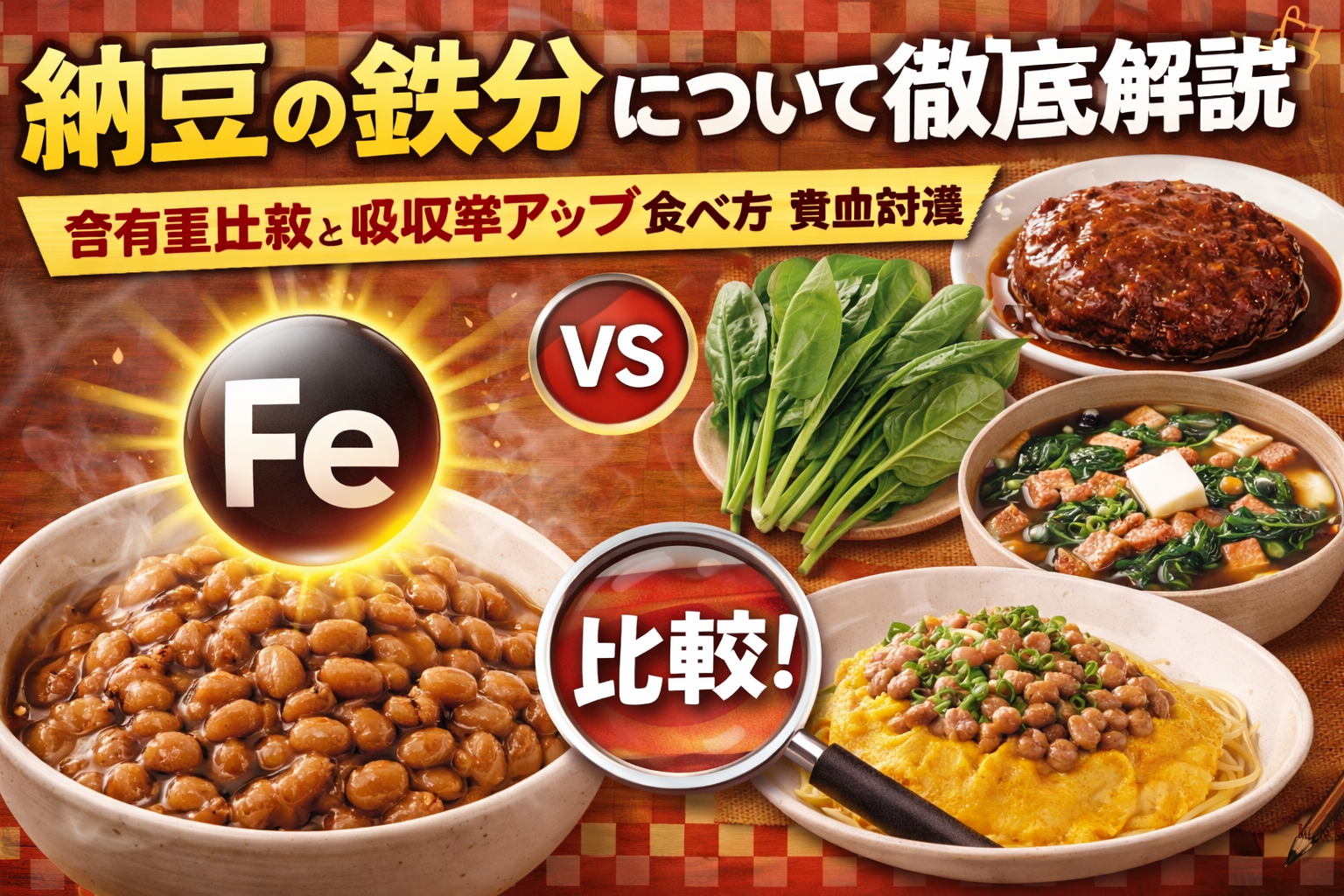 納豆の鉄分について徹底解説｜含有量比較と吸収率アップ食べ方・貧血対策レシピも紹介