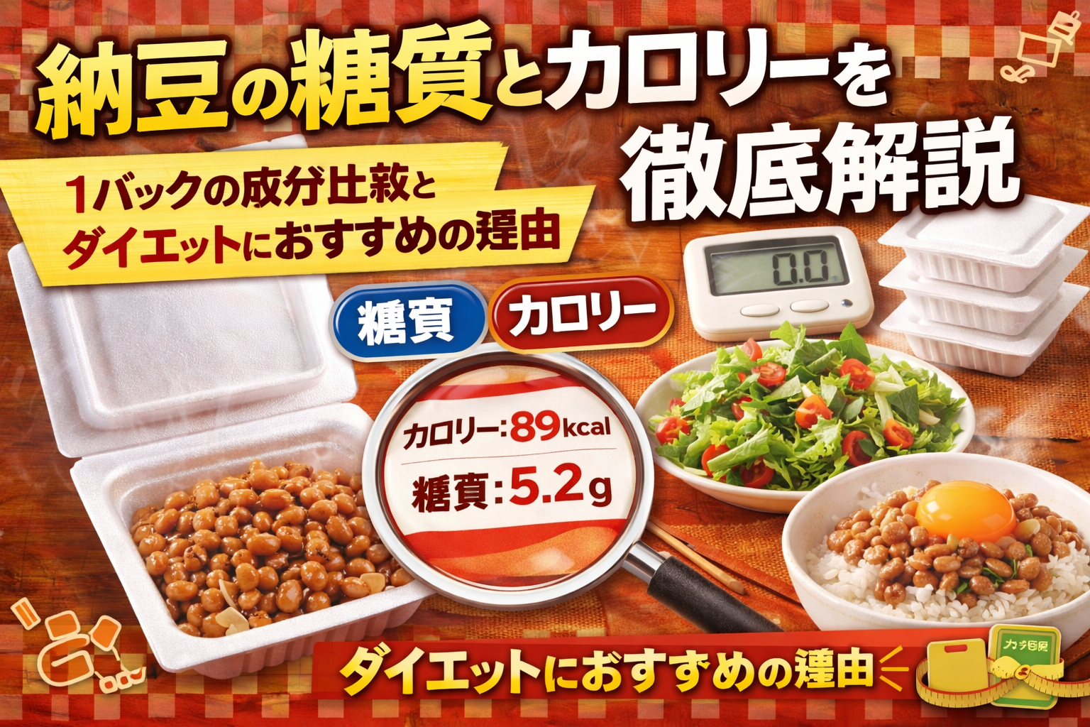 納豆の糖質とカロリーを徹底解説｜1パックの成分比較とダイエットにおすすめの理由