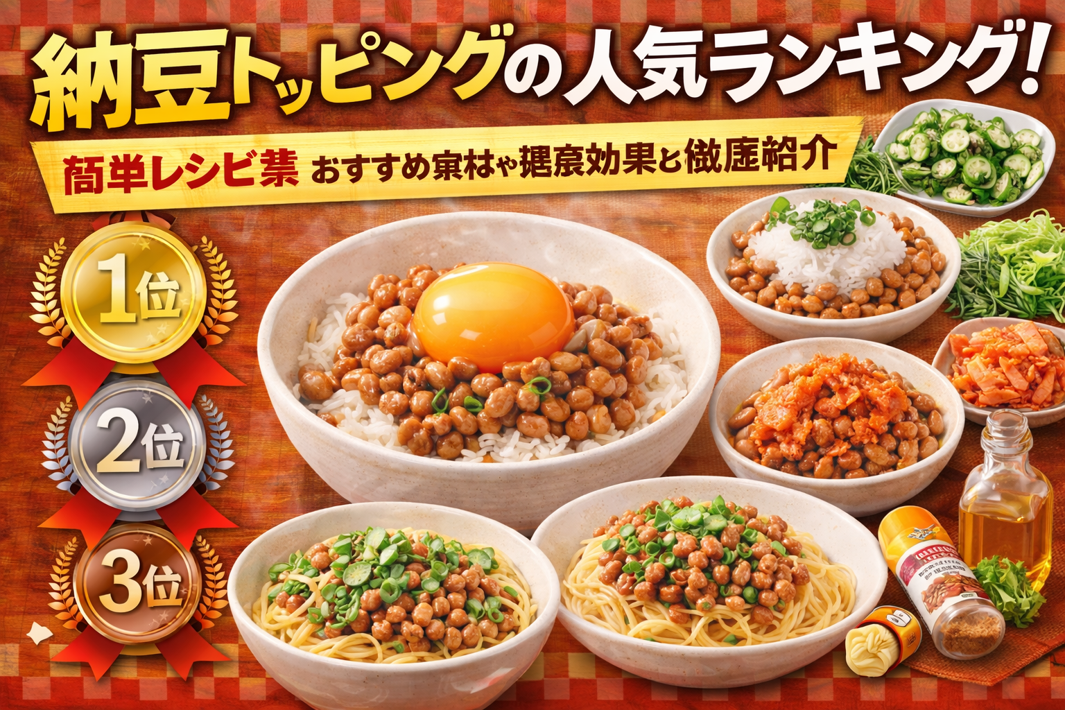納豆トッピングの人気ランキングと簡単レシピ集おすすめ食材や健康効果も徹底紹介