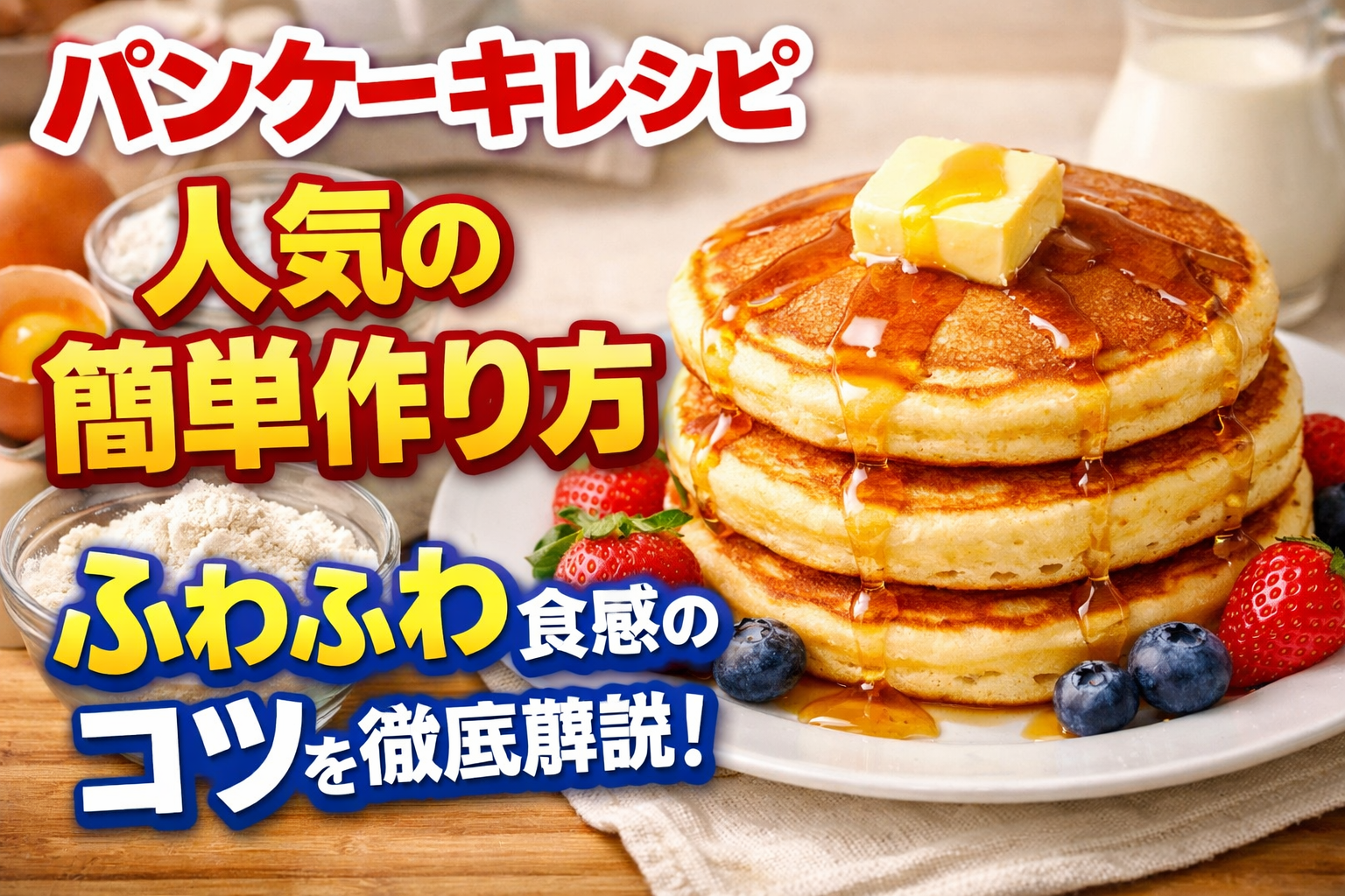 パンケーキレシピを小麦粉で作る人気の簡単作り方とふわふわ食感のコツを徹底解説