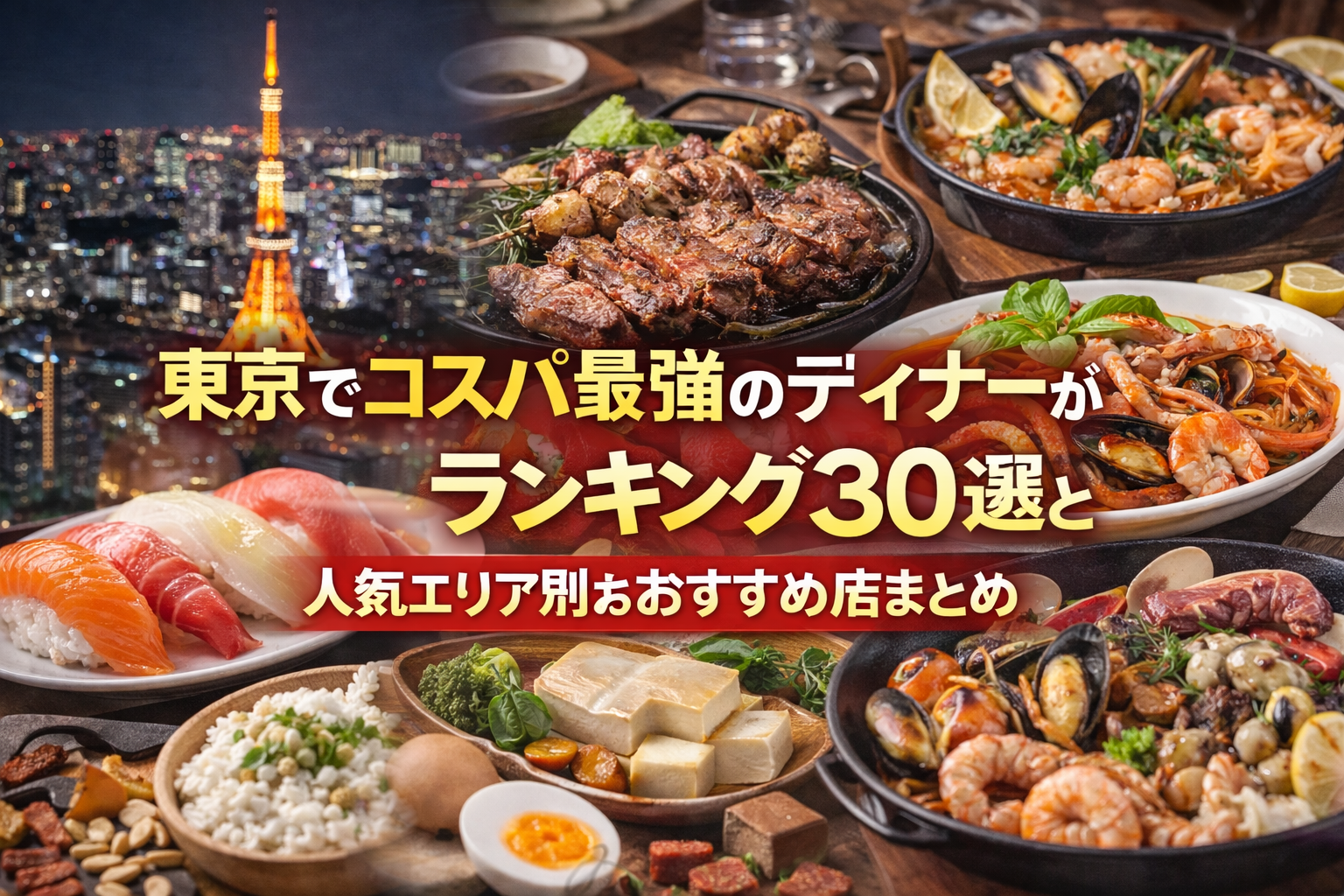 東京でコスパ最強のディナーが楽しめるランキング30選と人気エリア別おすすめ店まとめ
