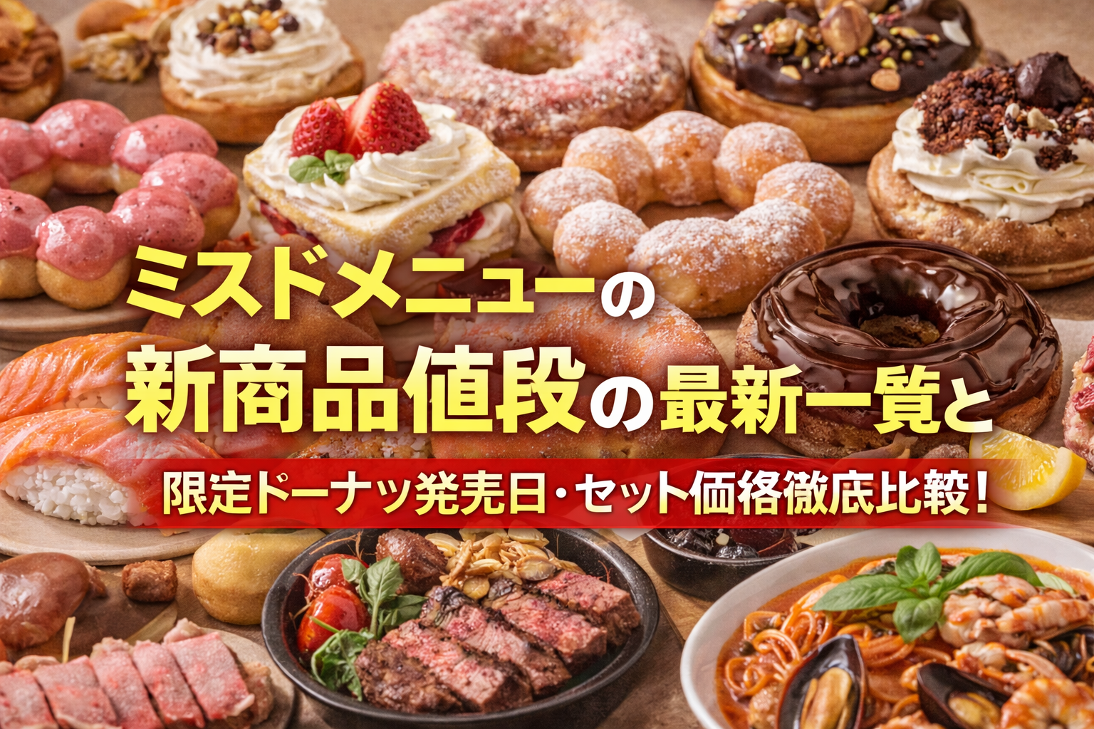 ミスドメニューの新商品値段の最新一覧と限定ドーナツ発売日・セット価格徹底比較