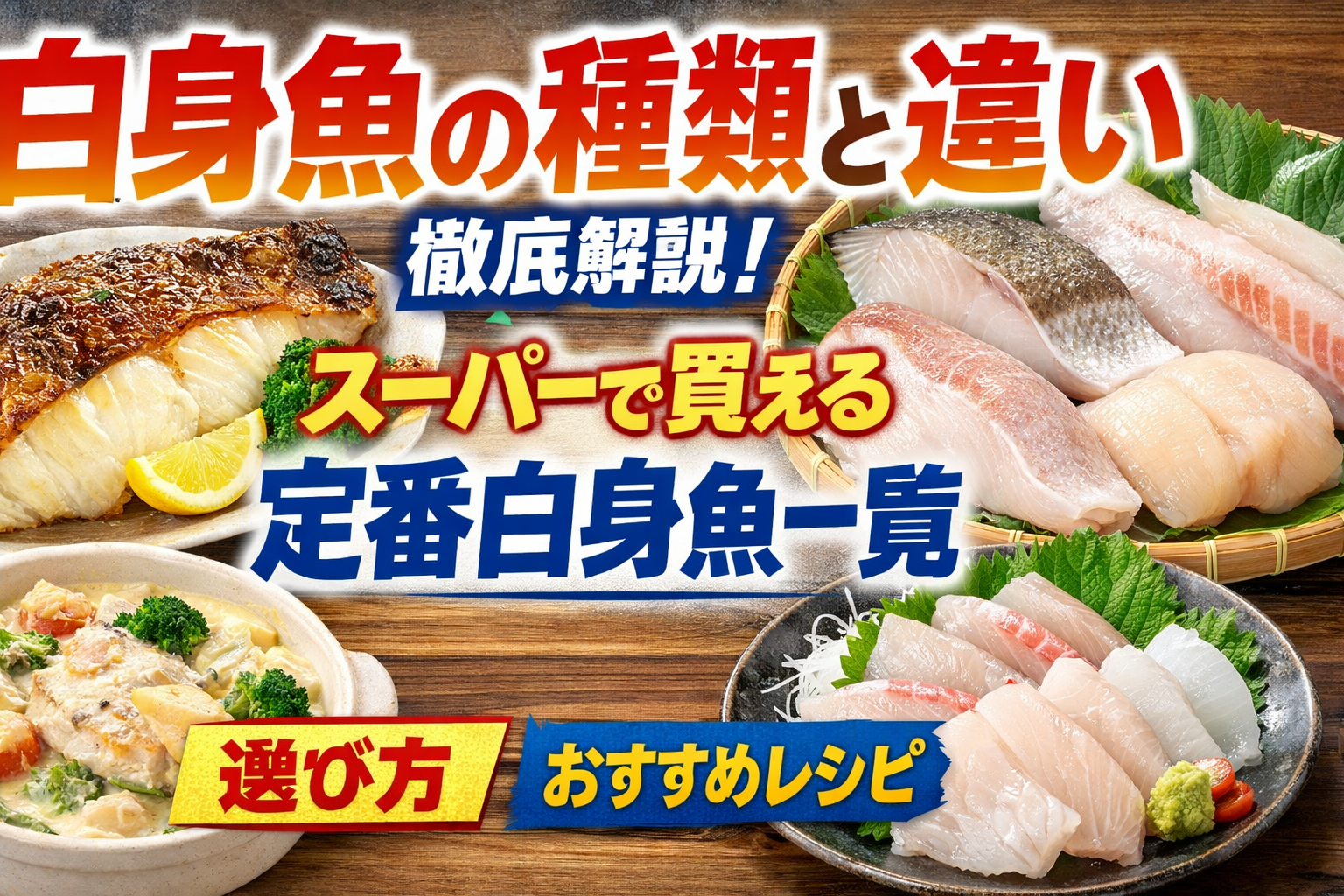 白身魚の種類と特徴・違いを徹底解説｜スーパーで買える代表魚一覧と選び方・おすすめレシピ