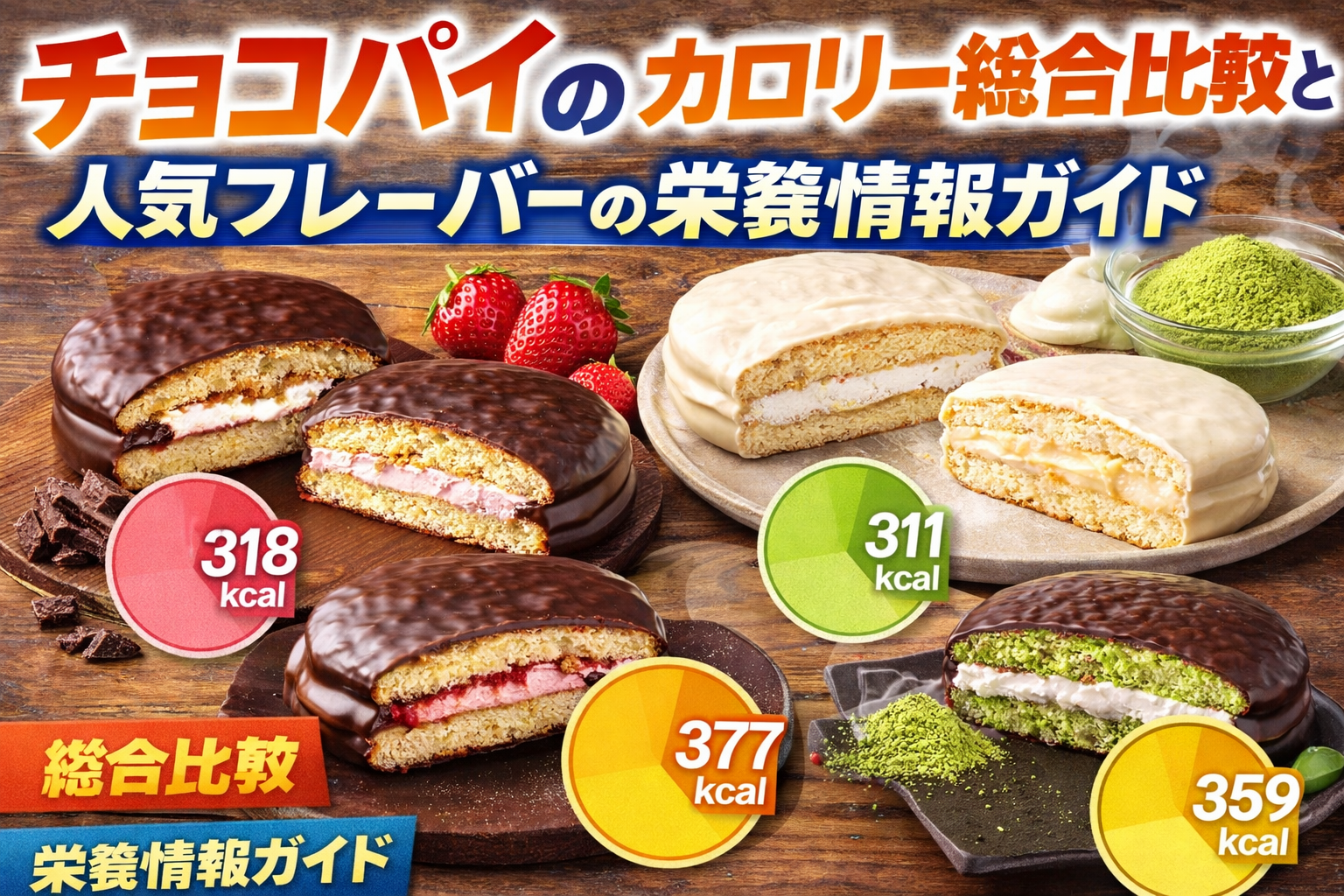 チョコパイのカロリー総合比較と人気フレーバーの栄養情報ガイド