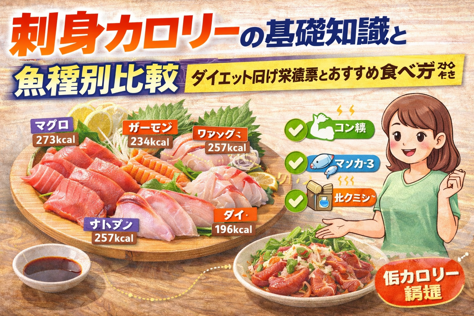 刺身カロリーの基礎知識と魚種別比較｜ダイエット向け栄養素とおすすめ食べ方を徹底解説