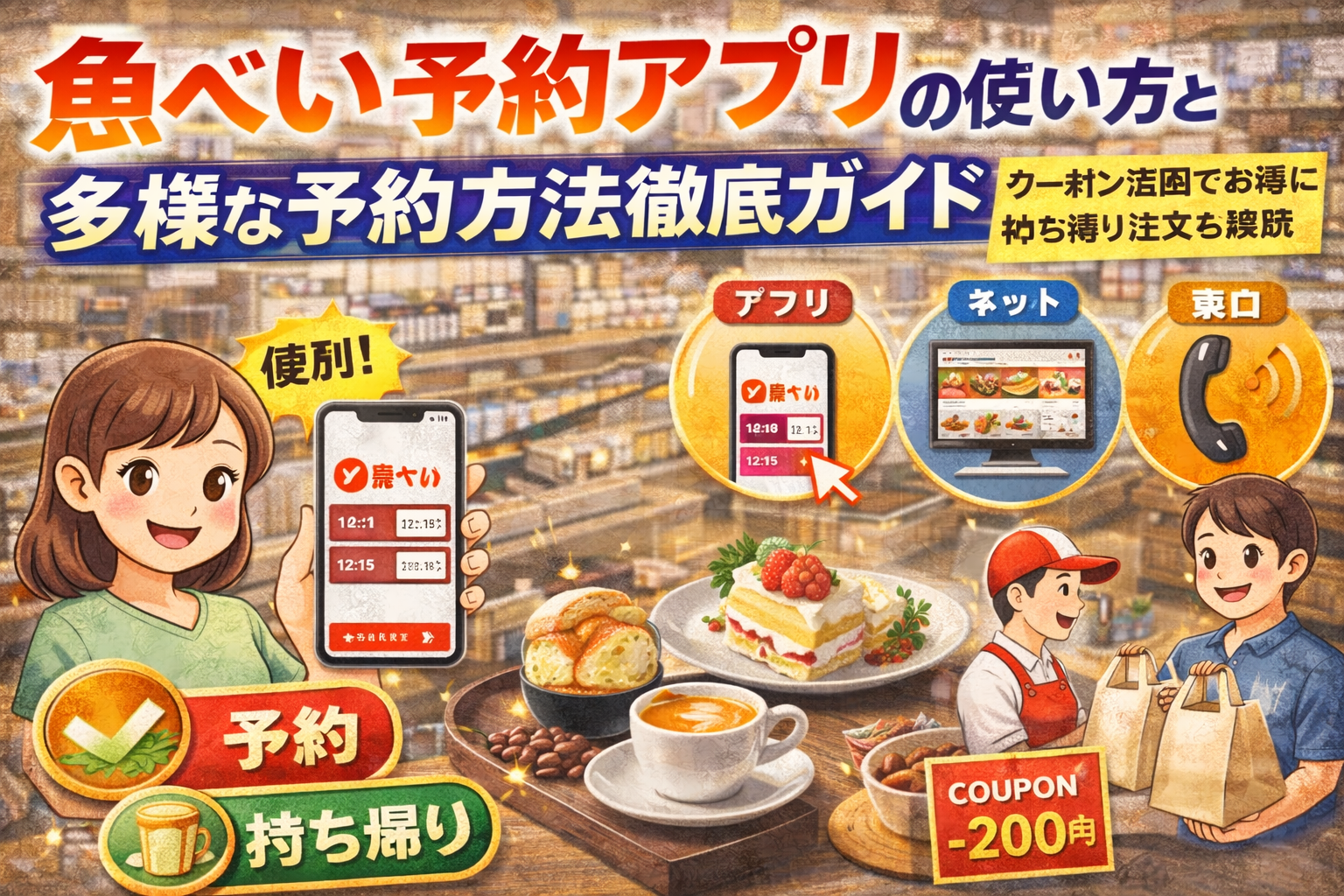 魚べい予約アプリの使い方と多様な予約方法徹底ガイド｜クーポン活用でお得に持ち帰り注文も解説