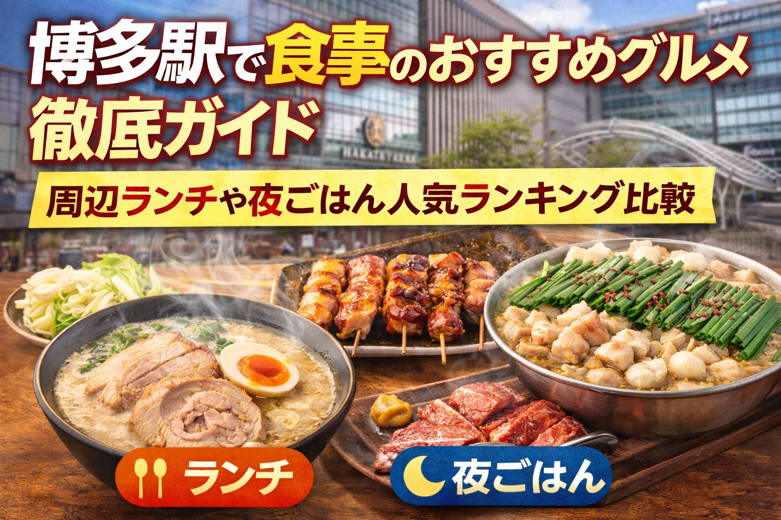 博多駅で食事のおすすめグルメ徹底ガイド周辺ランチや夜ごはん人気ランキング比較